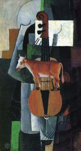 Kazimir Malevich Cow and Fiddle Norge oil painting art